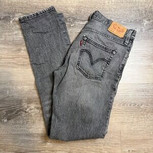 Levis 501 C Straight Leg Jeans Grey Faded Denim Button Fly W25 L34 5549-19